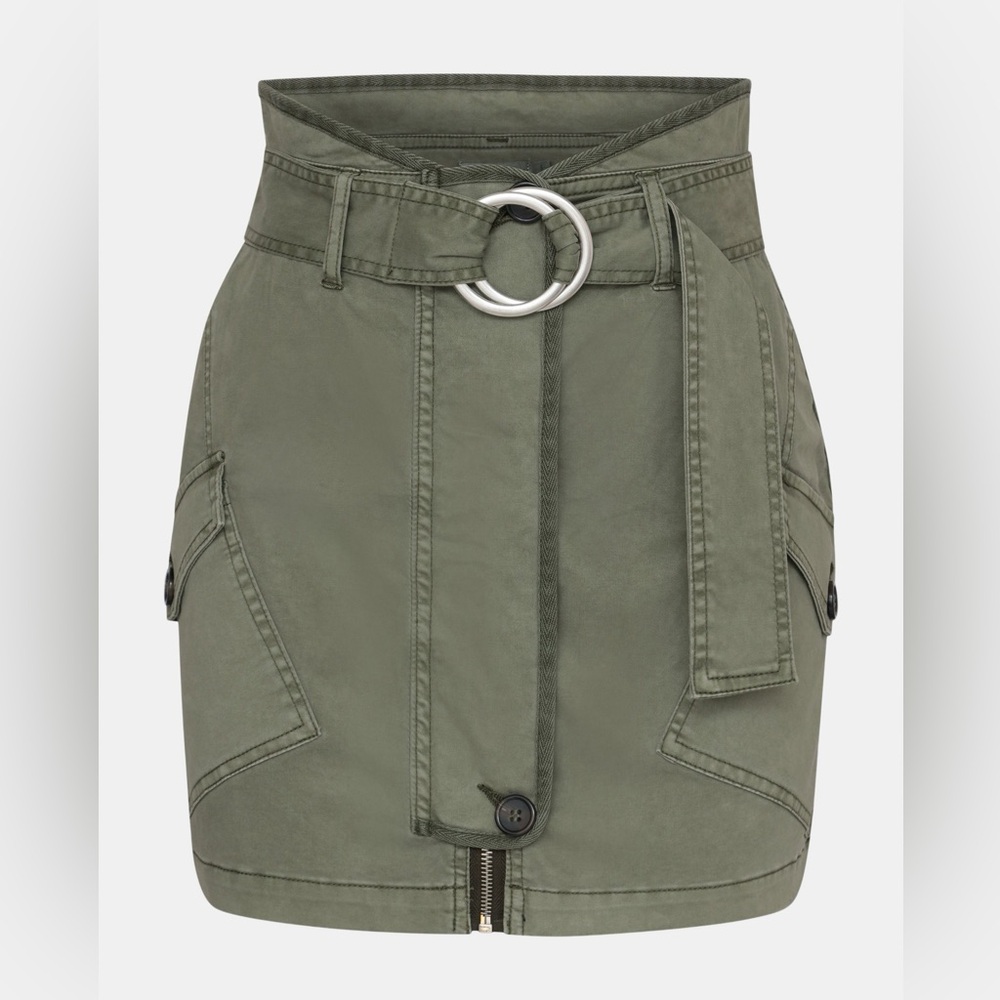 NWT Avec Les Filles Belted Utility Mini Skirt